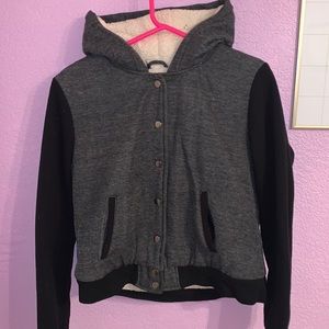 Black gray and white coat